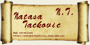 Nataša Tacković vizit kartica